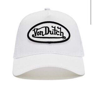NEW Von Dutch Hat White Black Classic Trucker Mesh SnapBack Cap Retro unisex Y2K